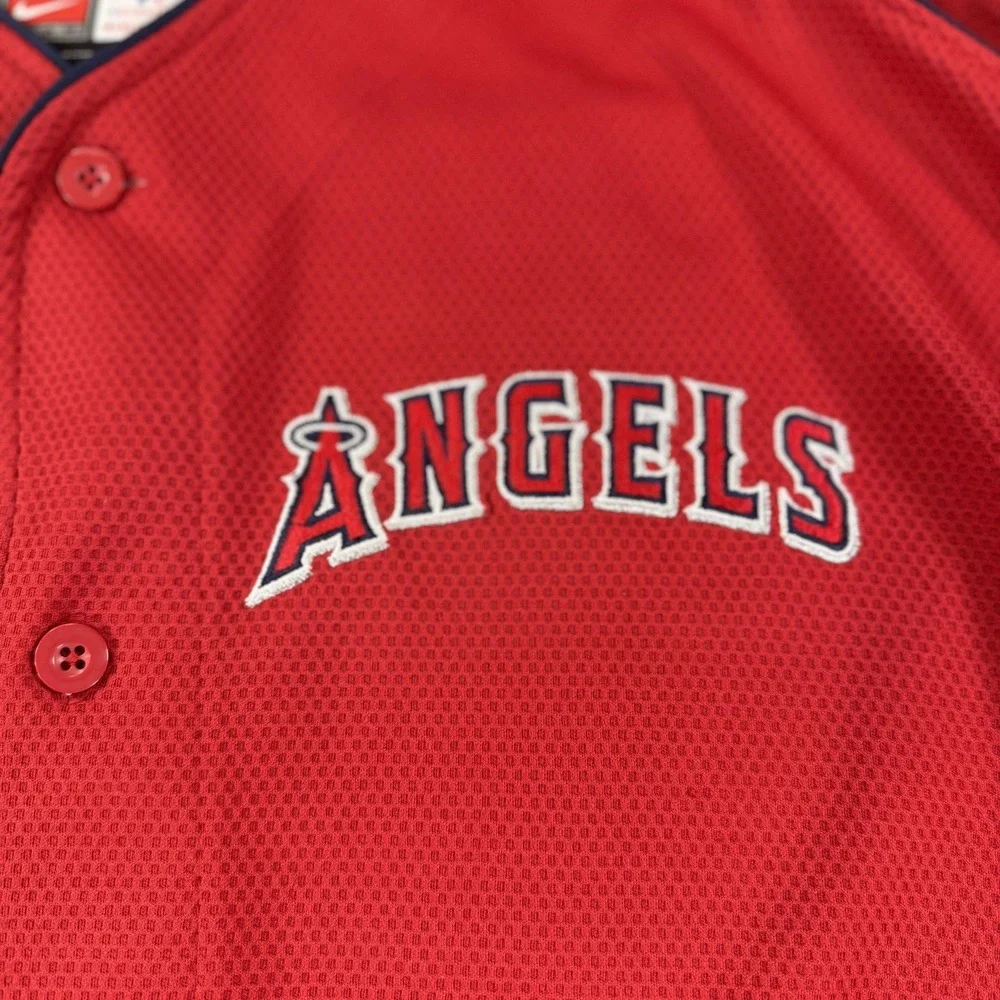 Los Angeles Angels Jersey Mens Medium Red MLB Baseball Nike Team American Patch‎